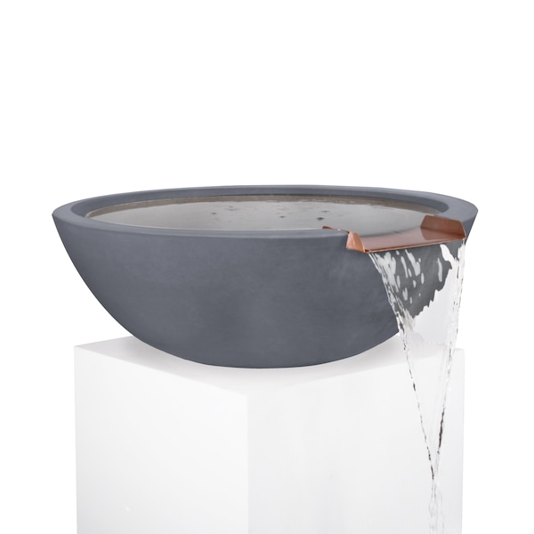 The Outdoor Plus 33 Round Sedona Water Bowl - GFRC Concrete - Gray - OPT-33RWO-GRY - main